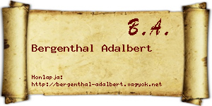 Bergenthal Adalbert névjegykártya